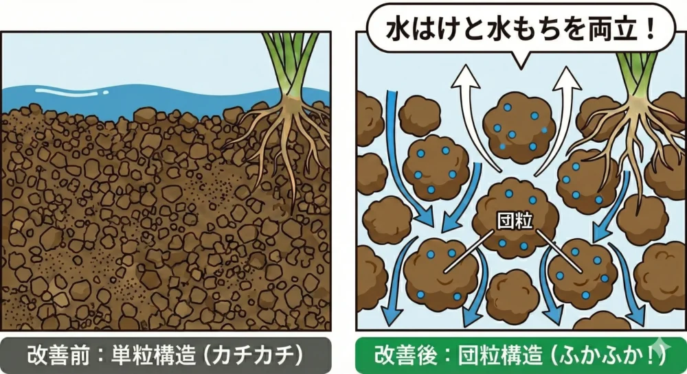水もちと水はけを両立する「団粒構造」とは？